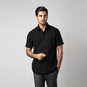 پیراهن آستین کوتاه مردانه باینت مدل 779-5 لینن رنگ مشکی