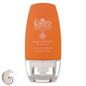 فلوئید ضدآفتاب بدون رنگ الارو، SPF 50، مدل Ultra Light، مناسب پوستهای چرب و مختلط و حجم 50 میلیلیتر، محافظت کننده در برابر اشعه UVA و UVB، ضد حساسیت، فاقد چربی وغیرکمدونزا، +++PA، ضد چروک، روشن کننده پوست، مرطوب کننده، با ماندگاری 2 ساعته