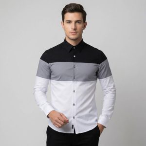 پیراهن آستین بلند مردانه پایتی جامه مدل پرچمی کد 11784415