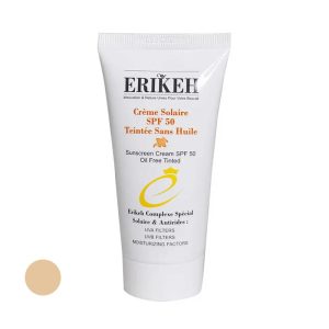 کرم ضد آفتاب رنگی اریکه مدل SPF50 محافظ UVA ،UVB، مناسب پوستهای چرب حجم 50 میلیلیتر