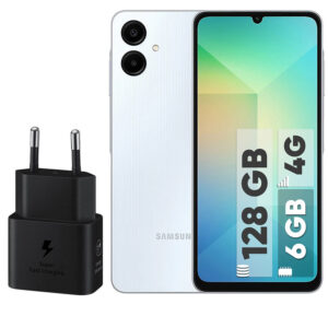 گوشی موبایل سامسونگ مدل Galaxy A06 دو سیم کارت ظرفیت 128 گیگابایت و رم 6 گیگابایت - به همراه شارژر 25 وات سامسونگ