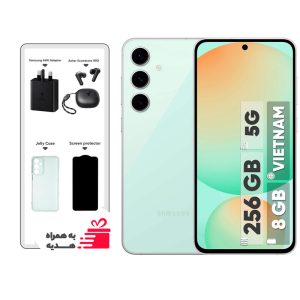 گوشی موبایل سامسونگ مدل S24 FE دو سیم کارت ظرفیت 256 گیگابایت و رم 8 گیگابایت - ویتنام - به همراه هدیه شارژر 45 واتی سامسونگ همراه با کابل تبدیل 1.8 متری USB-C، هدفون بلوتوثی انکر مدل Soundcore R50i، محافظ صفحه نمایش و قاب ژلهای