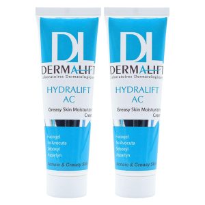 کرم مرطوبکننده پوست چرب درمالیفت مدل Hydralift AC Cream حجم 50 میلیلیتر بسته دو عددی
