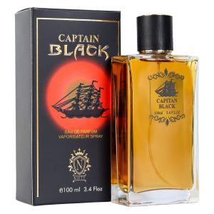 ادوپرفیوم مردانه نیفتی، مدل کاپیتان بلک با حجم 100 میلیلیتر و رایحه گرم، با ماندگاری و پخش بو بالا، مناسب تمام فصول، نت آغازین توتون ویژه کاپیتان بلک، نت میانی گیاهان جنگلی، نت پایانی چوب صندل، تونکا