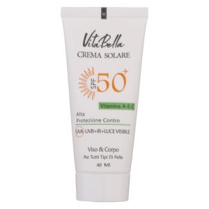 کرم ضد آفتاب بدون رنگ ویتابلا، مدل SPF50، مناسب انواع پوست و حجم 40 میلیلیتر، محافظت کننده در برابر اشعه UVA،IRو UVB، دارای جلوه مات، بافت سبک و جذب سریع، فاقد چربی، غیر کومدونزا، آبرسان، نرم کننده، ضد پیری پوست، با ماندگاری 2 ساعته
