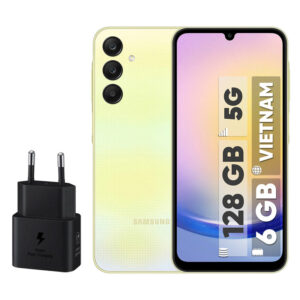 گوشی موبایل سامسونگ مدل Galaxy A25 دو سیم کارت ظرفیت 128 گیگابایت و رم 6 گیگابایت به همراه شارژر 25 وات سامسونگ - ویتنام