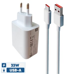 شارژر دیواری شیائومی مدل 33 وات به همراه کابل تبدیل usb-C