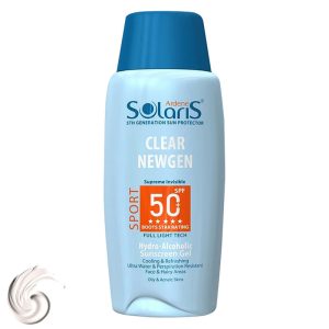 ژل ضد آفتاب بدون رنگ آردن سولاریس SPF50 مدل Clear Newgen محافظ UVA ،UVB، ضد آب، مناسب پوست چرب حجم 100 میلیلیتر