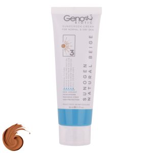 کرم ضد آفتاب رنگی ژنوبایوتیک SPF50 مدل NBD3 محافظ UVA ،UVB مناسب پوست معمولی حجم 50 میلی‌لیتر