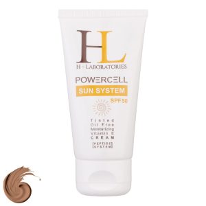 کرم ضد آفتاب رنگی اچ ال مدل SPF50 محافظ UVB، روشنکننده، مرطوبکننده، مناسب انواع پوست حجم 50 میلیلیتر