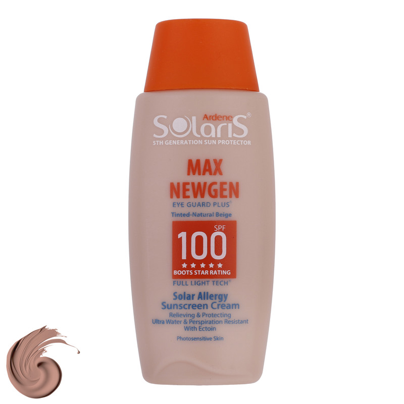 کرم ضدآفتاب رنگی آردن سولاریس SPF100 مدل Max Newgen، مناسب پوست‌های حساس، حجم 100 میلی‌لیتر