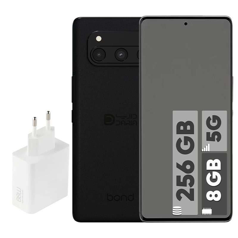 گوشی موبایل داریا مدل bond 5G دو سیم کارت ظرفیت 256 گیگابایت و رم 8 گیگابایت به همراه شارژر