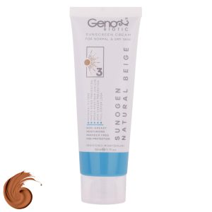 کرم ضد آفتاب رنگی ژنوبایوتیک SPF50 مدل NBD3 محافظ UVA ،UVB مناسب پوست معمولی حجم 50 میلیلیتر