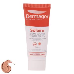 کرم ضد آفتاب رنگی درماگور SPF50 مدل 3 در 1 محافظ UVB ،UVA، مرطوبکننده مناسب پوست مختلط حجم 40 میلیلیتر