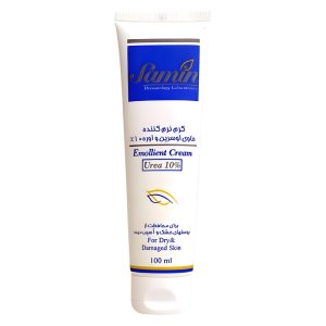 کرم نرمکننده ثمین، مدل اوسرین و اوره 10درصد، مناسب پوستهای خشک و آسیبدیده، بدون رایحه و با عصاره مغذی، مرطوبکننده، حجم 100 میلیلیتر