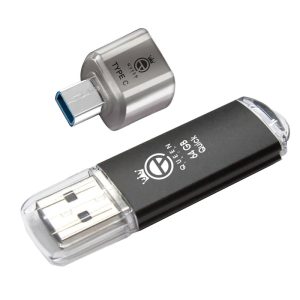 فلش مموری کوئین تک مدل QUICK C-PLUS ظرفیت 64 گیگا بایت به همراه مبدل usb-c otg