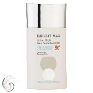 فلوئید ضدآفتاب بیرنگ برایت مکس، SPF50، مدل هایدرابرایت، مناسب انواع پوست و حجم 50 میلیلیتر، محافظت کننده در برابر اشعه UVAو UVB و رادیکالهای آزاد، آبرسان قوی، ضد لک و روشن کننده پوست، با ماندگاری 2 ساعته