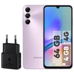 گوشی موبایل سامسونگ مدل Galaxy A05s دو سیم کارت ظرفیت 64 گیگابایت و رم 4 گیگابایت به همراه شارژر 25وات سامسونگ